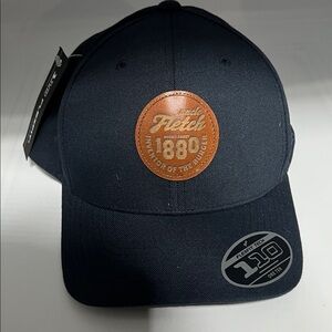 Uncle Fletch Leather Patch Cap – “Round About 1880 Inventor of the Burger” – NWT